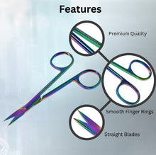 Load image into Gallery viewer, Micro Dissecting IRIS Lab Scissors 4.5" Straight Stainless Steel Shears, Multi