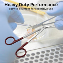 Load image into Gallery viewer, Kelly Gum Angled Scissors One Serrated Blade 6" Stainless Steel Shears, Maroon Handle