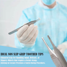 Load image into Gallery viewer, Adson Brown Dissecting Forceps Stainless Steel 9x9 Rat Teeth 4.75" Straight Tweezers Colored Band