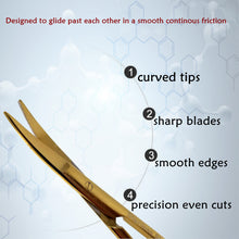 Load image into Gallery viewer, Micro Dissecting IRIS Lab Scissors Sharp Fine Points 4.5" Curved Stainless Steel Shears, Gold