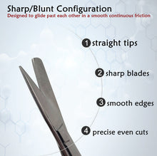 Load image into Gallery viewer, Lab Dissecting Scissors, Sharp/Blunt, 5.5", Straight, Stainless Steel