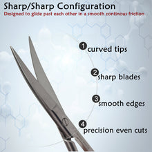 Load image into Gallery viewer, Lab Dissecting Scissors, Sharp/Sharp, 5.5", Curved, Stainless Steel