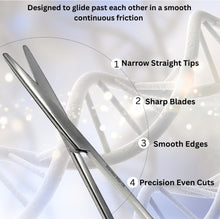 Load image into Gallery viewer, Metzenbaum Scissors Lab Dissecting 7" Shears, Straight Blades, Stainless Steel
