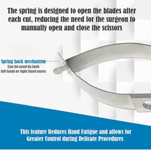 Load image into Gallery viewer, Castroviejo Micro Scissors 3.5" Angled, Fenestrated Flat Handle