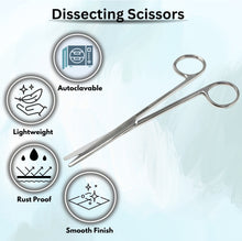 Load image into Gallery viewer, Metzenbaum Lab Dissecting Scissors, 5.75", Straight Blades, Stainless Steel