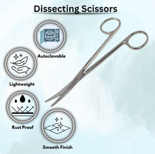Load image into Gallery viewer, Metzenbaum Lab Dissecting Scissors, 5.75", Curved Blades, Stainless Steel