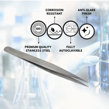Load image into Gallery viewer, Lab Forceps Strong Point Tip 4.75" Tweezers, Stainless Steel