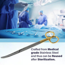 Load image into Gallery viewer, Metzenbaum Lab Dissecting Scissors, 7", Curved Blades, Stainless Steel, Gold Handle