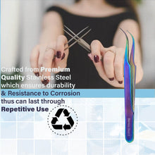 Load image into Gallery viewer, Stainless Steel Watch & Jewelery Repair Tweezers #7 Forceps, Fine Point, Multi Rainbow Color, Premium Quality