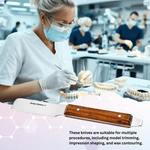 Load image into Gallery viewer, Wooden handle Plaster Alignate Knife #5R, Stainless Steel