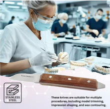 Load image into Gallery viewer, Wooden handle Plaster Alignate Knife #12R, Stainless Steel