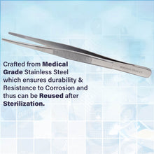 Load image into Gallery viewer, Dissecting Tissue Thumb Forceps Tweezers 5" (12.7 cm), Blunt Serrated Tips