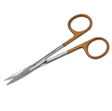 Load image into Gallery viewer, Micro Dissecting IRIS Lab Scissors Sharp Fine Points 4.5" Straight Stainless Steel Shears, Color Handle