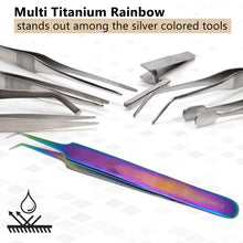 Load image into Gallery viewer, Stainless Steel Watch & Jewelery Repair Tweezers #5A Forceps, Fine Point, Multi Rainbow Color, Premium Quality