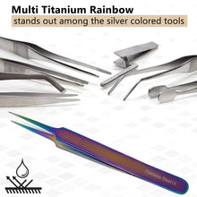 Load image into Gallery viewer, Stainless Steel Watch & Jewelery Repair Tweezers #5 Forceps, Fine Point, Multi Rainbow Color, Premium Quality