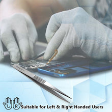 Load image into Gallery viewer, Lab Forceps Strong Point Tip 4.75" Tweezers, Stainless Steel, Ridged