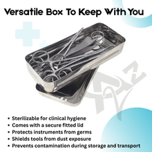 Load image into Gallery viewer, Stainless Steel Medical Sterilizer Box Instrument Organizer Storage Tray with Lid - 8L x 5W x 2H