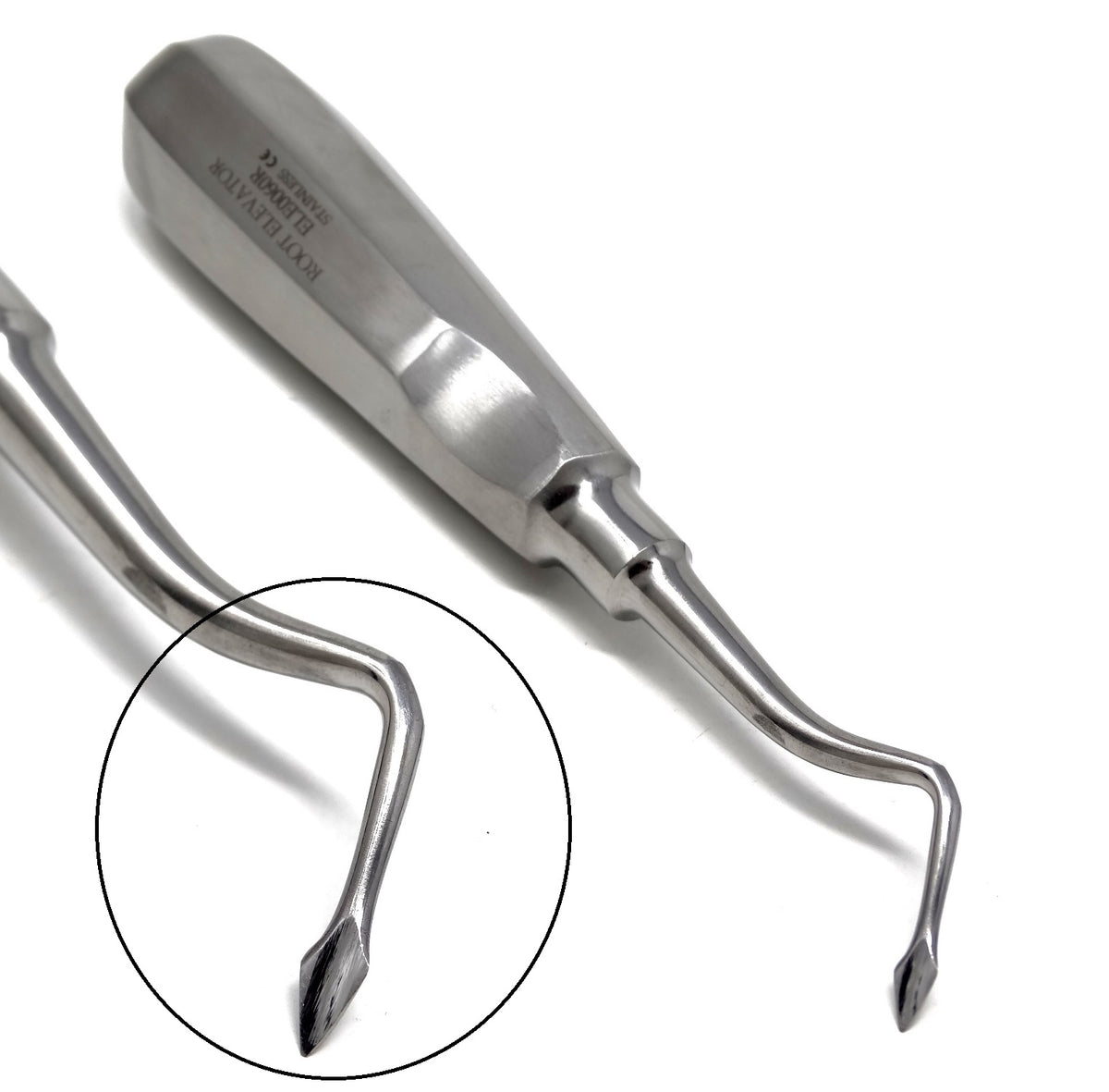 BERNARD ROOT TIP RIGHT CURVED SPADE ELEVATOR ELE0060R, Stainless Stee