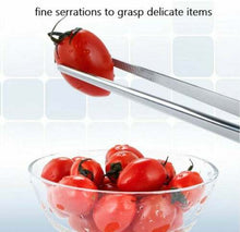 Load image into Gallery viewer, Kitchen Tweezers Stainless Steel Food Tongs Straight Serrated Tips 8" Long Tweezers for Serving, Garnishing, Plating Needs