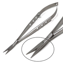 Load image into Gallery viewer, Castroviejo Micro Scissors 7" Straight, Fenestrated Flat Handle