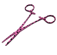 Load image into Gallery viewer, Hemostat Forceps 5.5" (14cm) Straight Serrated Jaws, Stainless Steel, Pink Paws