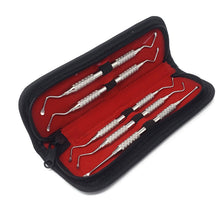 Load image into Gallery viewer, 5 Pcs Lucas Surgical Bone Curettes Cyst Removal Tooth Socket Double Ended Stainless Steel Hollow Handle Dental Instruments w/Case