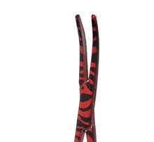 Load image into Gallery viewer, Red Zebra Coated Full Pattern Mosquito Hemostat Forceps 5.5" Curved