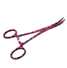 Load image into Gallery viewer, Hemostat Forceps 5.5" (14cm) Curved Serrated Jaws, Stainless Steel, Pink Paws