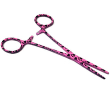 Load image into Gallery viewer, Hemostat Forceps 5.5" (14cm) Straight Serrated Jaws, Stainless Steel, Pink Paws
