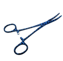 Load image into Gallery viewer, Hemostat Forceps 5.5" (14cm) Curved Serrated Jaws, Stainless Steel, Blue Paws