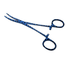 Load image into Gallery viewer, Hemostat Forceps 5.5" (14cm) Curved Serrated Jaws, Stainless Steel, Blue Paws