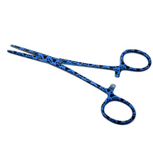 Load image into Gallery viewer, Hemostat Forceps 5.5" (14cm) Straight Serrated Jaws, Stainless Steel, Blue Paws
