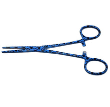 Load image into Gallery viewer, Hemostat Forceps 5.5" (14cm) Straight Serrated Jaws, Stainless Steel, Blue Paws