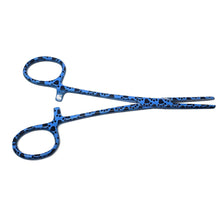 Load image into Gallery viewer, Hemostat Forceps 5.5" (14cm) Straight Serrated Jaws, Stainless Steel, Blue Paws