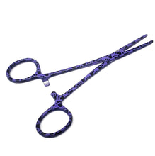 Load image into Gallery viewer, Hemostat Forceps 5.5" (14cm) Straight Serrated Jaws, Stainless Steel, Purple Paws