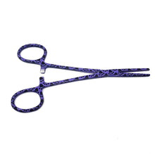 Load image into Gallery viewer, Hemostat Forceps 5.5" (14cm) Straight Serrated Jaws, Stainless Steel, Purple Paws