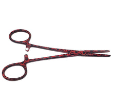 Load image into Gallery viewer, Hemostat Forceps 5.5" (14cm) Straight Serrated Jaws, Stainless Steel, Red Paws