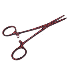 Load image into Gallery viewer, Hemostat Forceps 5.5" (14cm) Straight Serrated Jaws, Stainless Steel, Red Paws