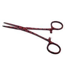 Load image into Gallery viewer, Hemostat Forceps 5.5" (14cm) Straight Serrated Jaws, Stainless Steel, Red Paws