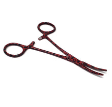 Load image into Gallery viewer, Hemostat Forceps 5.5" (14cm) Curved Serrated Jaws, Stainless Steel, Red Paws
