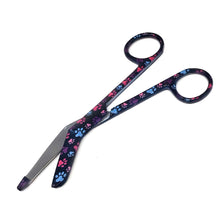 Load image into Gallery viewer, Stainless Steel 5.5" Bandage Lister Scissors for Nurses & Students Gift, Black Multi Paws
