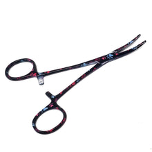 Load image into Gallery viewer, Hemostat Forceps 5.5" (14cm) Curved Serrated Jaws, Stainless Steel, Black Multi Paws