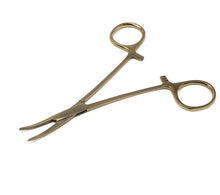 Load image into Gallery viewer, Mosquito Hemostat Forceps 5" Curved, Stainless Steel, Full Gold