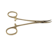 Load image into Gallery viewer, Mosquito Hemostat Forceps 5" Curved, Stainless Steel, Full Gold