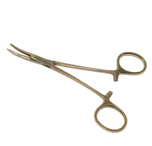 Load image into Gallery viewer, Mosquito Hemostat Forceps 5" Curved, Stainless Steel, Full Gold
