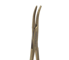 Load image into Gallery viewer, Mosquito Hemostat Forceps 5" Curved, Stainless Steel, Full Gold