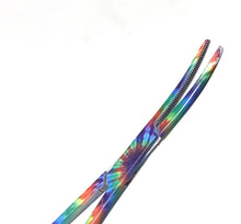 Load image into Gallery viewer, Hemostat Forceps 5.5" (14cm) Curved Serrated Jaws, Stainless Steel, Tie Dye Pattern