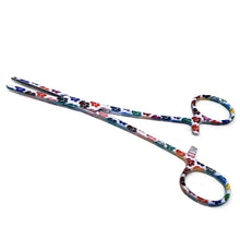 Load image into Gallery viewer, Hemostat Forceps 5.5" (14cm) Straight Serrated Jaws, Stainless Steel, White Multi Paws