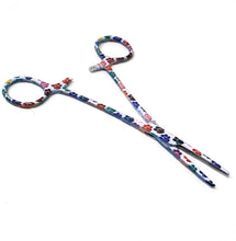 Load image into Gallery viewer, Hemostat Forceps 5.5" (14cm) Straight Serrated Jaws, Stainless Steel, White Multi Paws