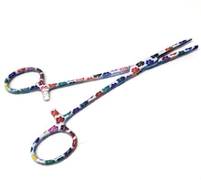 Load image into Gallery viewer, Hemostat Forceps 5.5" (14cm) Straight Serrated Jaws, Stainless Steel, White Multi Paws